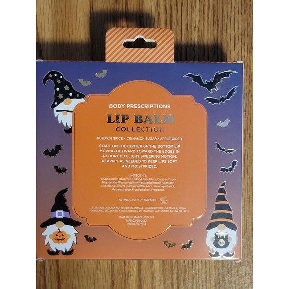 Body Prescriptions~3 Halloween Lip Balm Pumpkin Spice Apple Cider Cinnamon Sugar - Picture 5 of 5